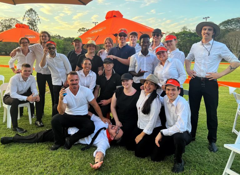 Cuisine on Cue staff at a Brisbane race day event